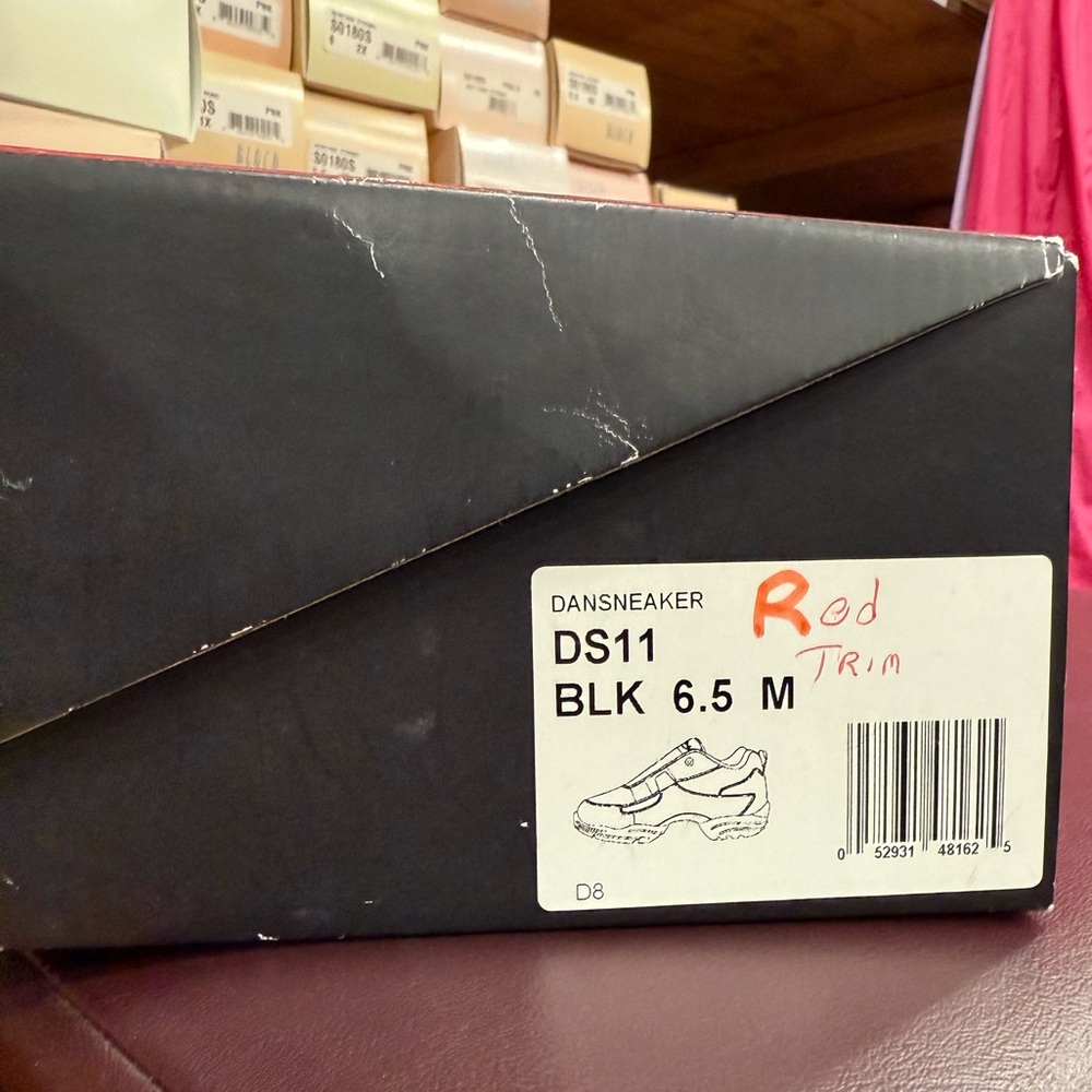 Capezio Black Sneakers with Red Trim *fits like a 5 1/2*